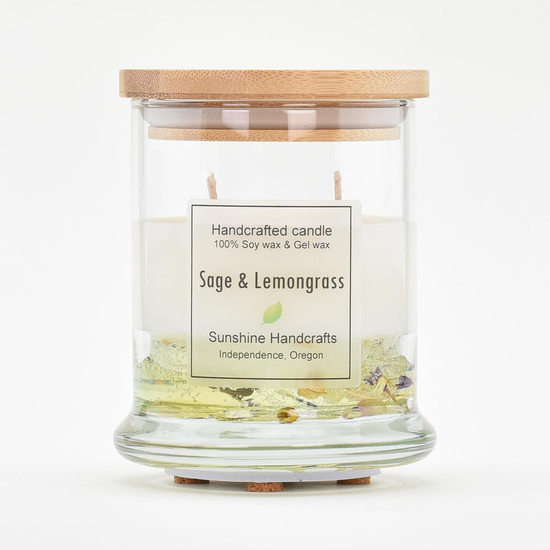 Load image into Gallery viewer, Light Up Sage &amp; Lemongrass Botanical Gel Candle
