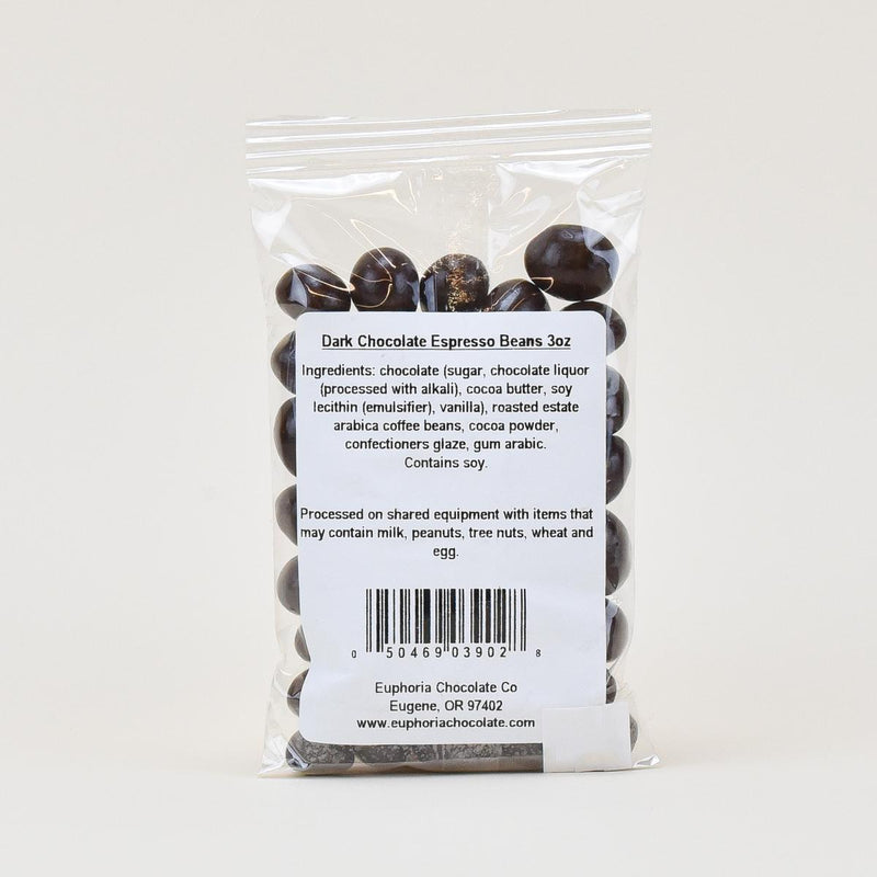 Load image into Gallery viewer, Euphoria Chocolate Dark Chocolate Espresso Beans ingredients label
