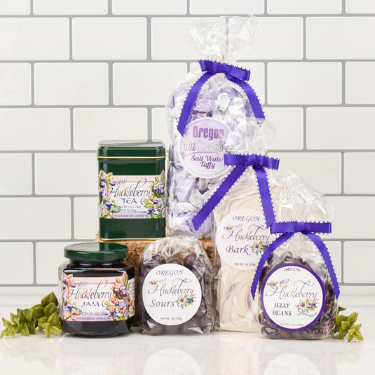 Huckleberry Bliss Gift Basket unboxed