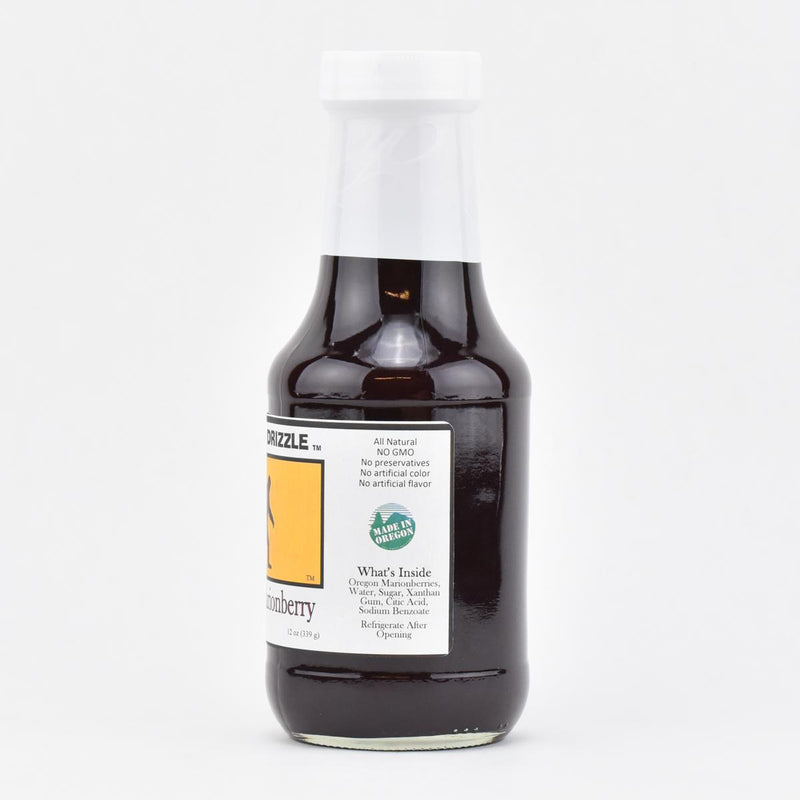 Load image into Gallery viewer, Big Foot Drizzle Oregon Marionberry Syrup, 12oz left side of bottle
