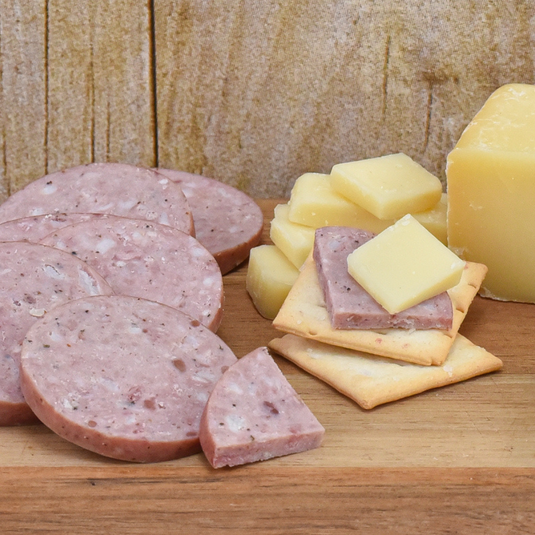 smoked cheddar and summer sausage lifestyle photo