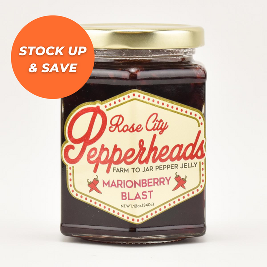 Rose City Pepperheads Marionberry Blast Jelly, 12oz.