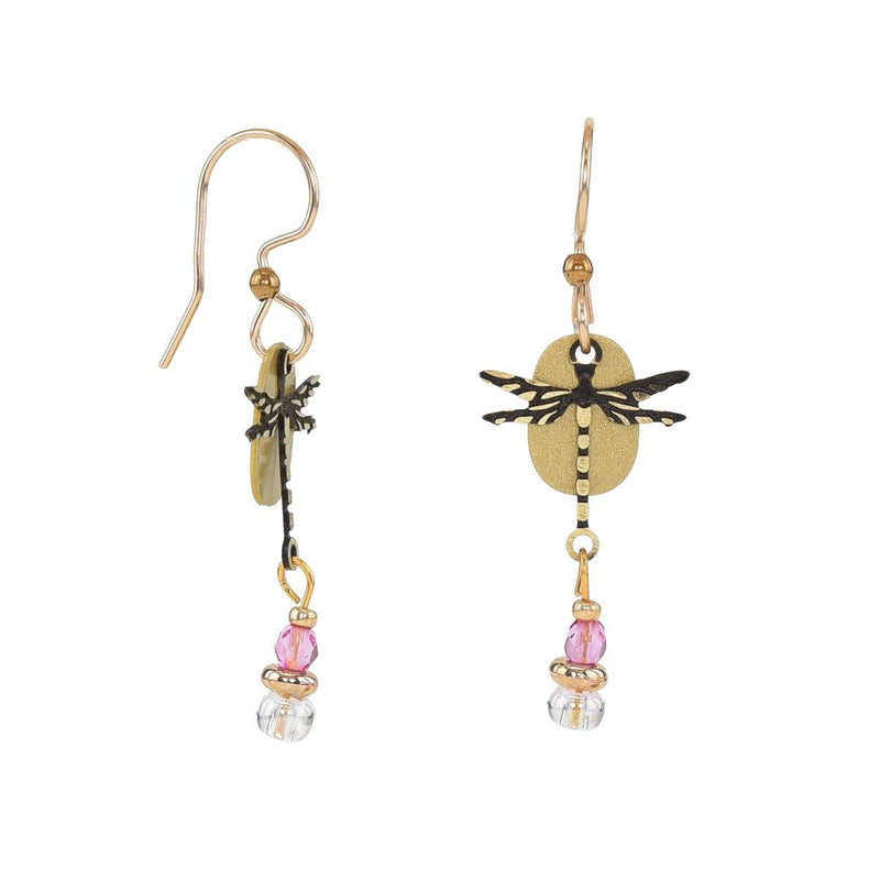 Load image into Gallery viewer, Beautiful Medusa Dragonfly Earrings front side pink
