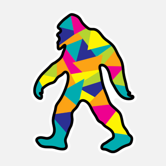 Neon Camo Bigfoot Sticker
