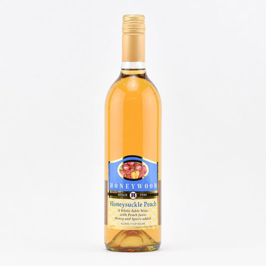 Honeywood Honeysuckle Peach Wine front of bottle