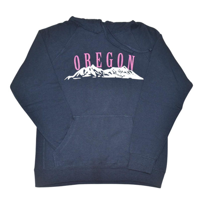 Load image into Gallery viewer, Be Oregon Hoodie Sweatshirt Oregon Mountains front of shirt
