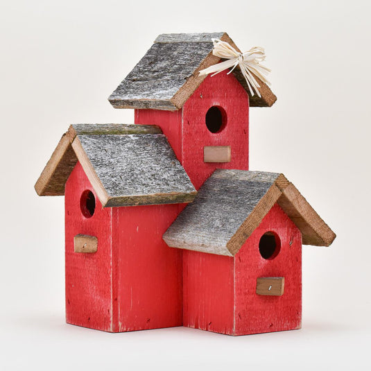 Foothills Wood Factory Reclaimed Wood Red Birdhouse Condo detail angle