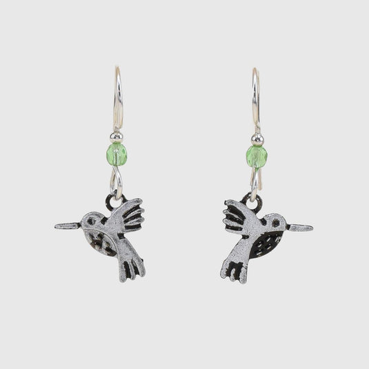 Beautiful Medusa Hummingbird Earrings front green