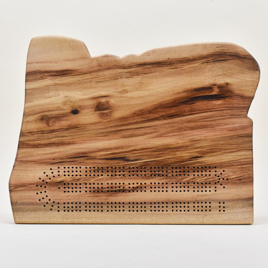 Myrtlewood Oregon Cribbage Board front