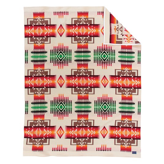 Pendleton Chief Joseph Ivory Wool Blanket Robe, Twin