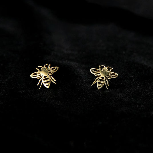 Gold Bee Stud Earrings