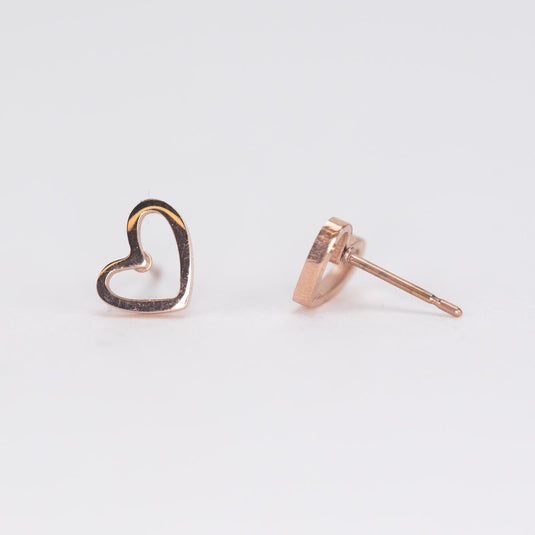 Rose Gold Heart Earrings