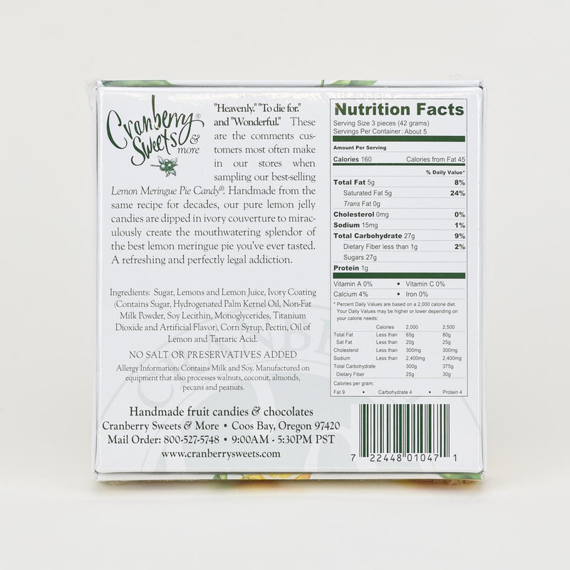 Load image into Gallery viewer, Cranberry Sweets Lemon Meringue Pie, 8oz nutrition facts
