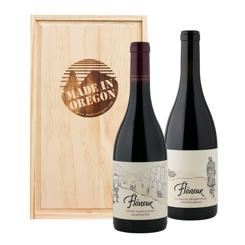 Load image into Gallery viewer, Flaneur Red Wine Duo front of bottle  with box
