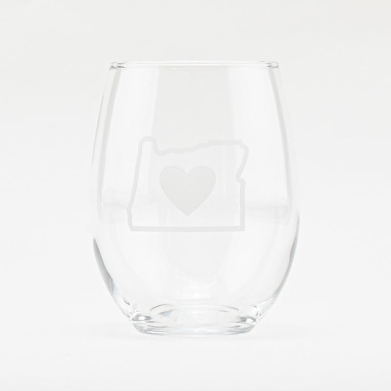 Load image into Gallery viewer, Heart in Oregon Stemless Wine Glass
