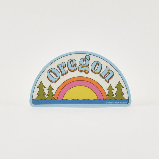 Retro Oregon Rainbow Sticker