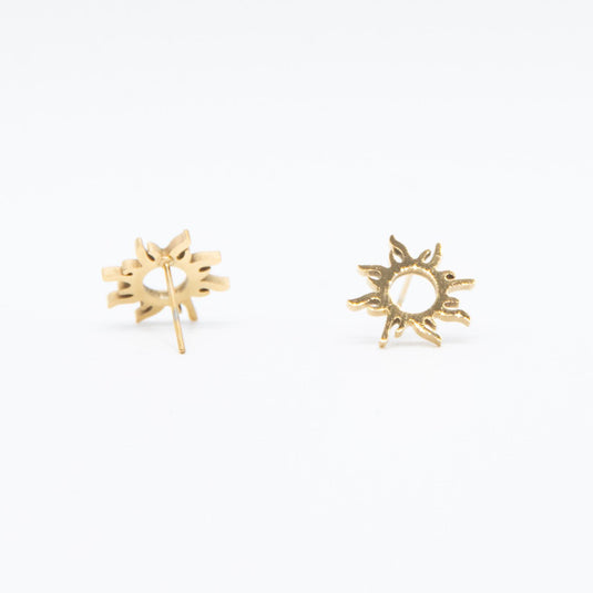 Gold Sun Stud Earrings