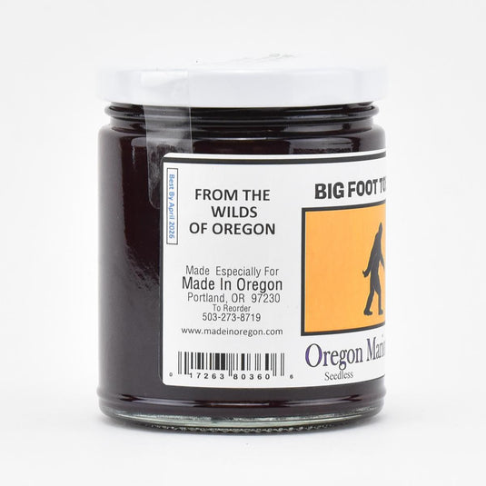 Big Foot Toe Jam Oregon Marionberry Jam, 12oz right side of jar