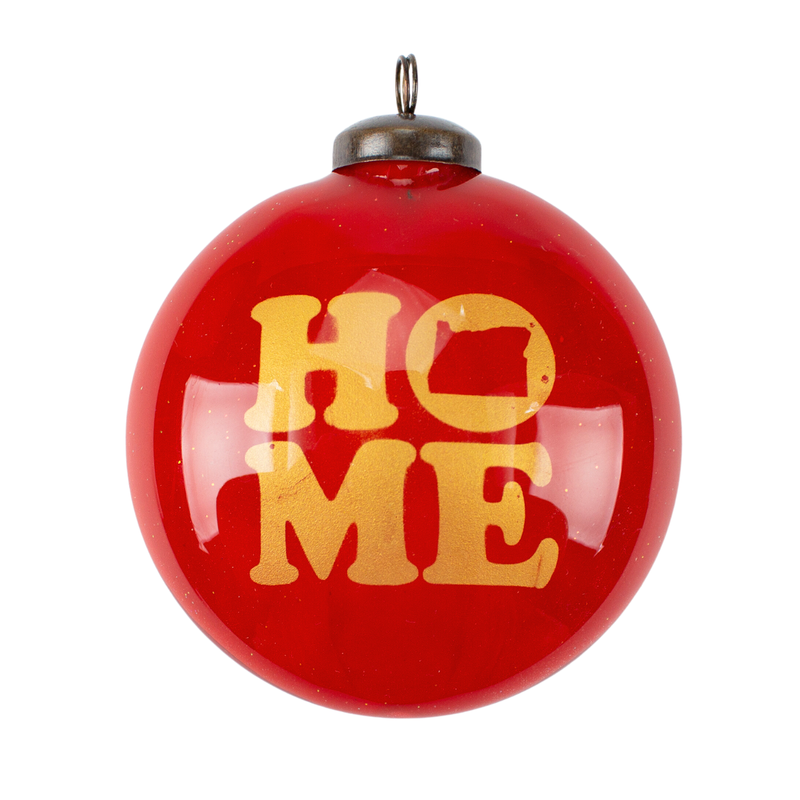 Load image into Gallery viewer, Oregon Home Red Glass Ornament
