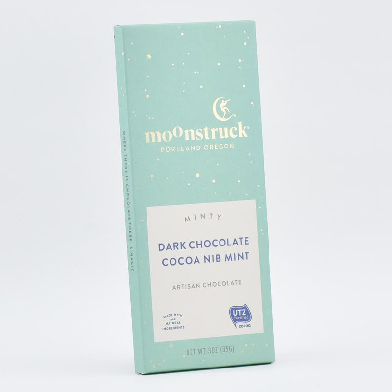 Load image into Gallery viewer, Moonstruck Dark Chocolate Cocoa Nib Mint Bar
