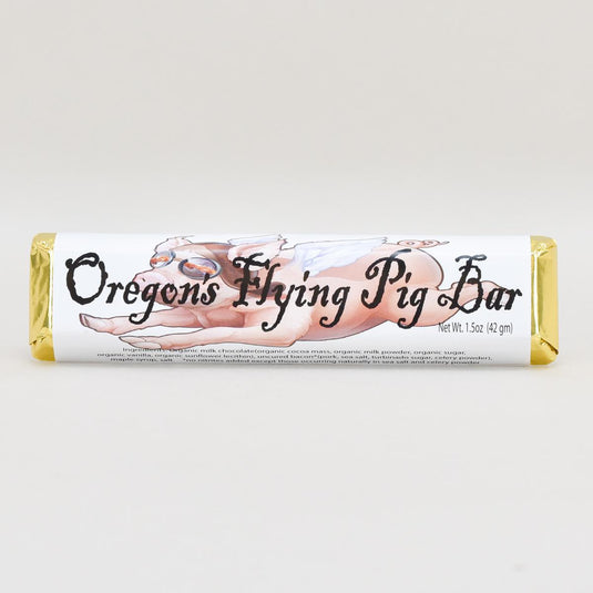 Lillie Belle Oregon's Flying Pig Chocolate Bar, 1.5oz front