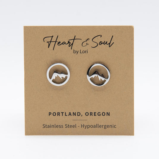 Silver Mountain Range Stud Earrings