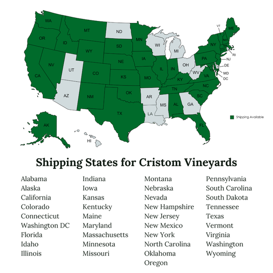 shipping states for cristom vineyards us shipping map