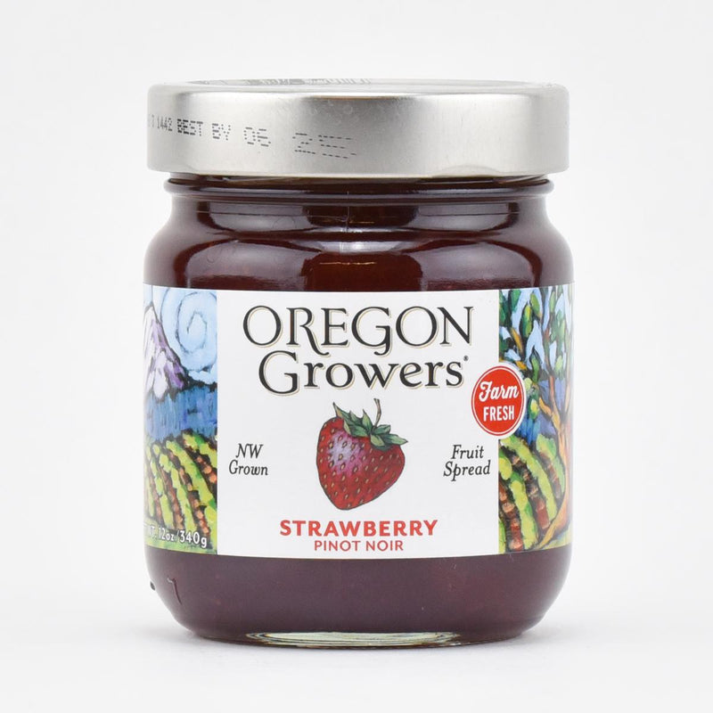 Load image into Gallery viewer, Oregon Growers Strawberry Pinot Noir Fruit Spread, 12oz.
