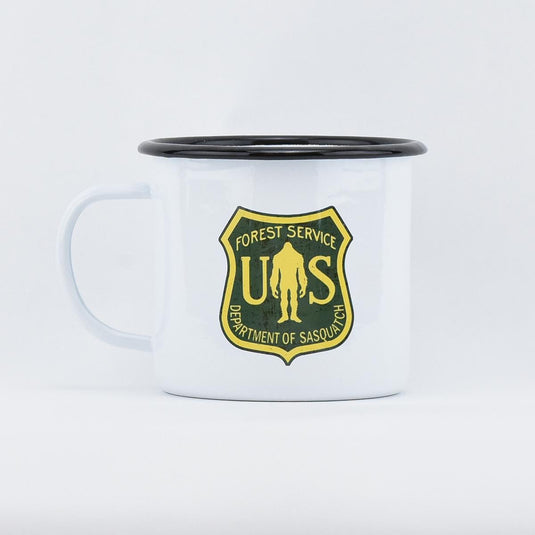 Department of Sasquatch Leave Only Footprints Mug forest service logo