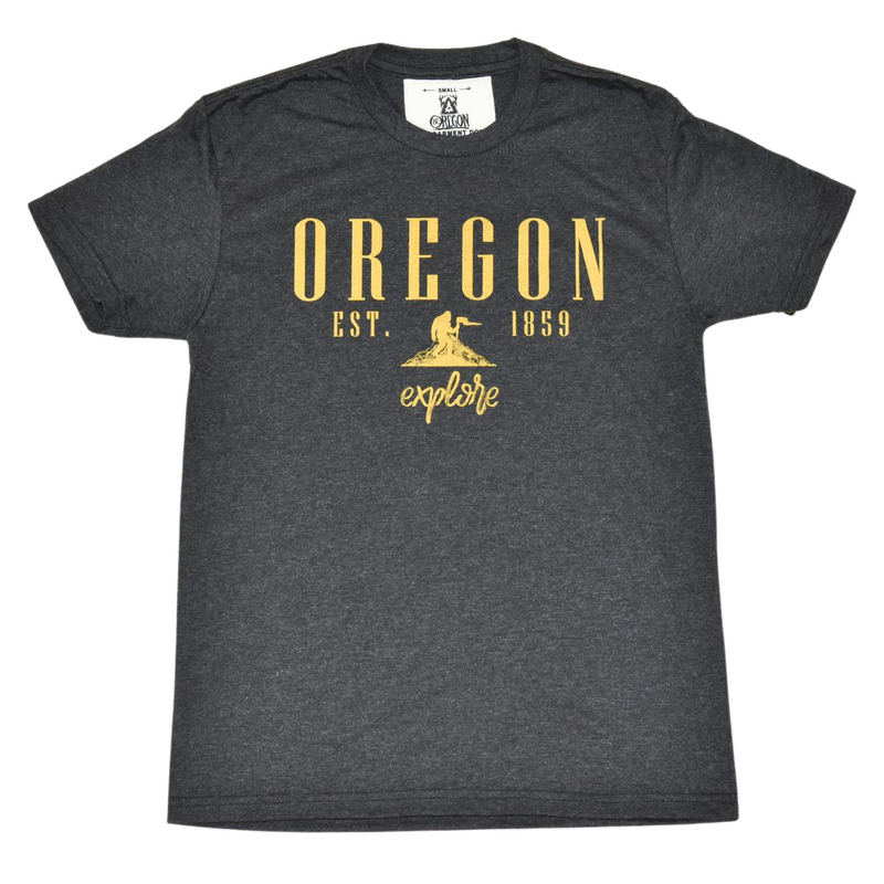 Load image into Gallery viewer, Be Oregon Explore Oregon Sasquatch T-Shirt, entire front

