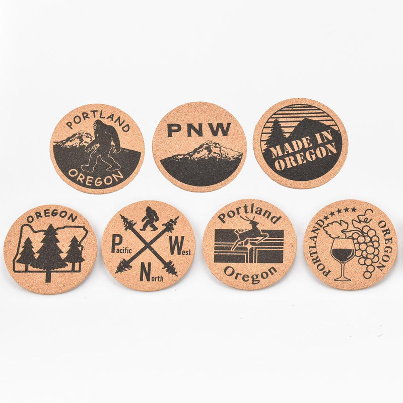 Load image into Gallery viewer, Oregon Cork Coasters, Set of 7
