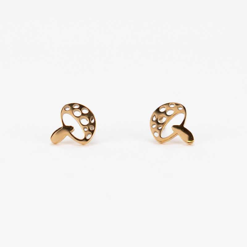 Load image into Gallery viewer, Gold Mushroom Earrings
