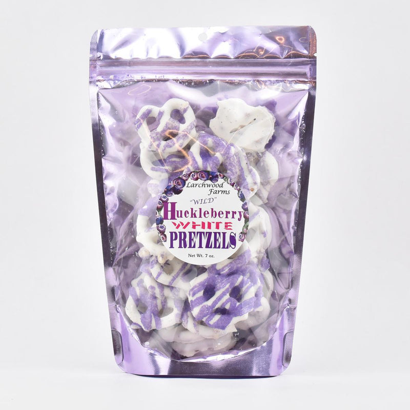 Load image into Gallery viewer, Larchwood Farms Huckleberry White Chocolate Pretzels, 7oz.
