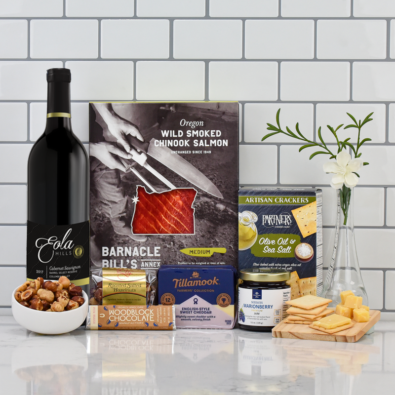 Load image into Gallery viewer, Eola Hills Escape Wine Gift Basket unboxed
