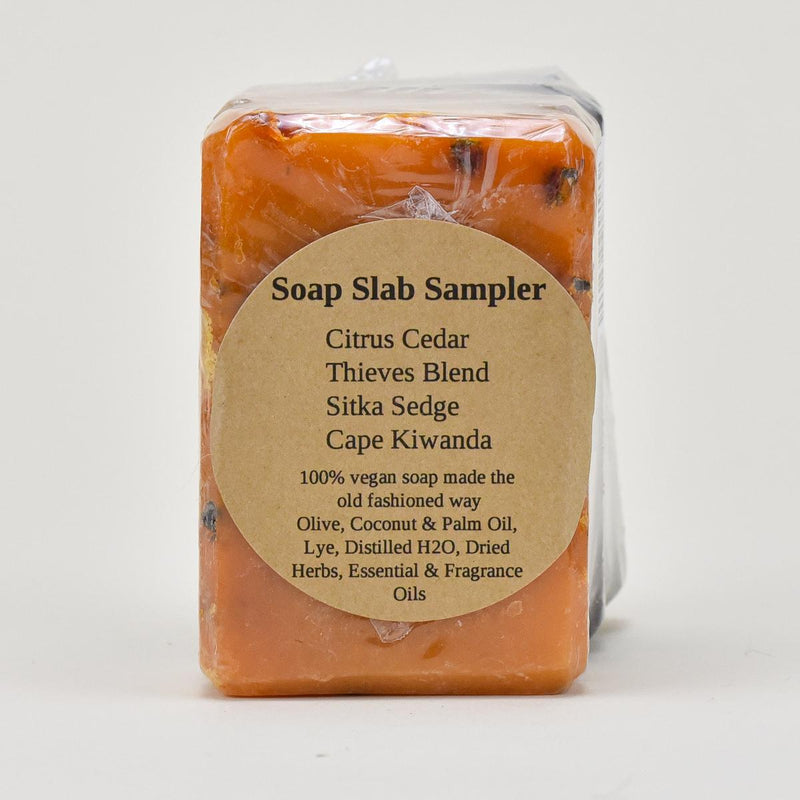 Load image into Gallery viewer, Bare Moon Farm Soap Sampler with Wood Dish rear label
