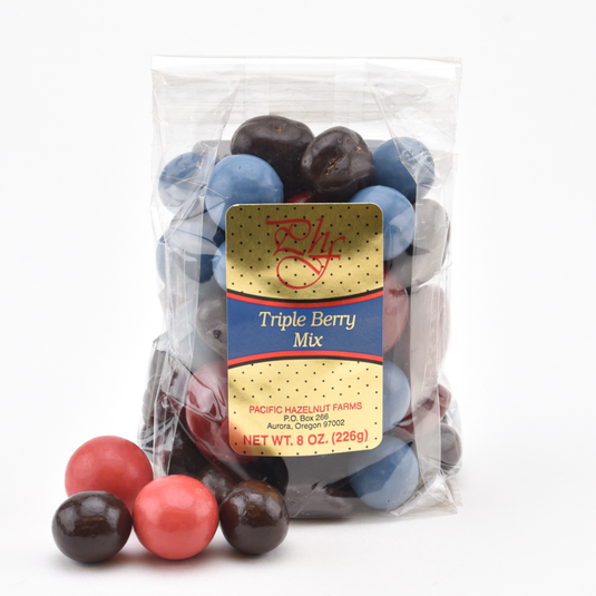 Pacific Hazelnut Farms Chocolate Triple Berry Mix 8oz Bag