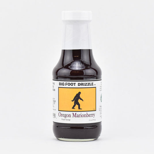 Big foot drizzle oregon marionberry fruit syrup front of bottle