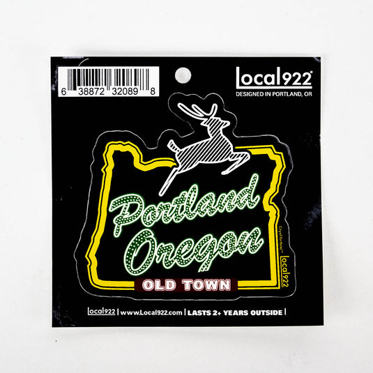 Portland White Stag at Night Sticker