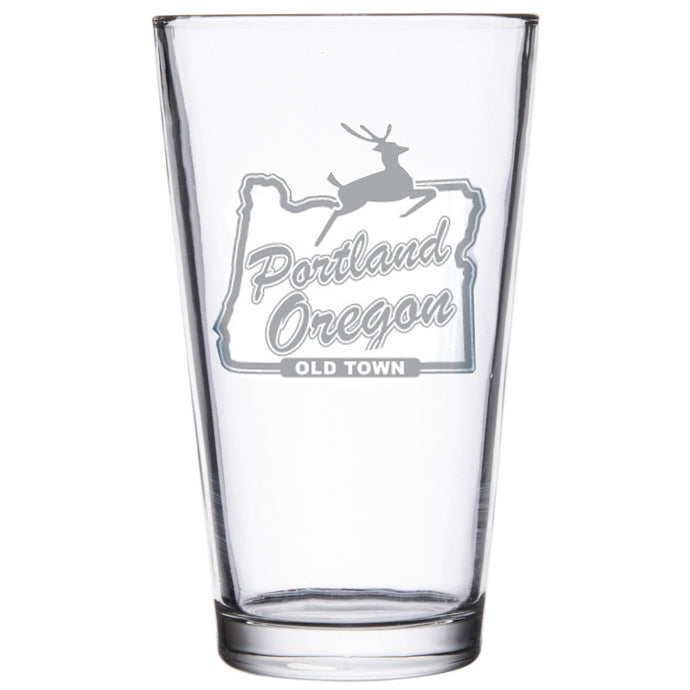 Portland Stag Sign Pint Glass