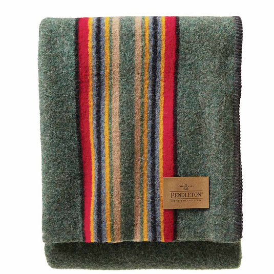 Pendleton Yakima Camp Wool Green Heather Mix, Throw