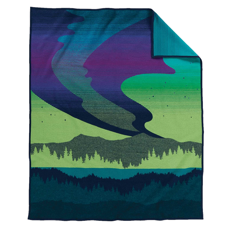 Load image into Gallery viewer, Pendleton Northern Lights Wool Blanket Twin Back
