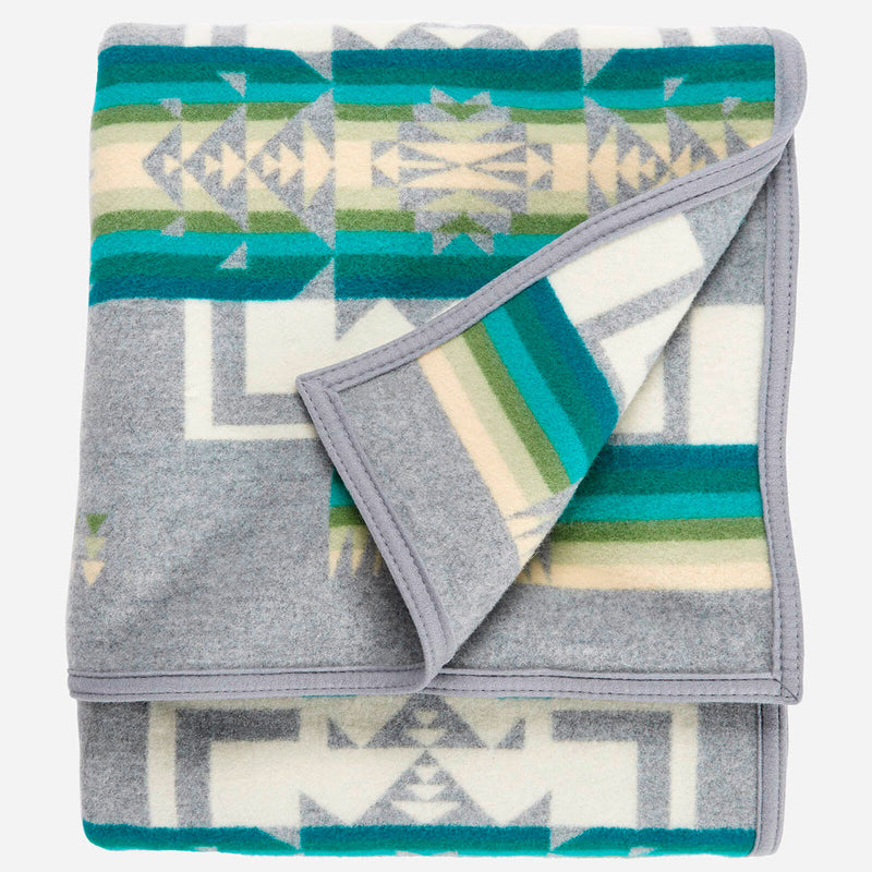 Load image into Gallery viewer, Pendleton Chief Joseph Grey Wool Blanket Queen Folded
