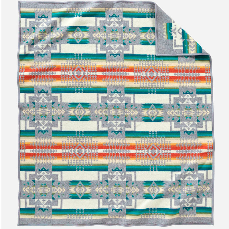 Load image into Gallery viewer, Pendleton Chief Joseph Grey Wool Blanket Queen Open
