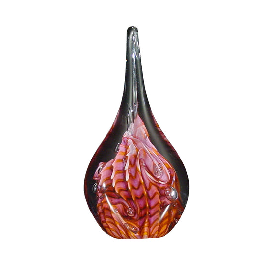 The Glass Forge Small Flame Paperweight in Salmon