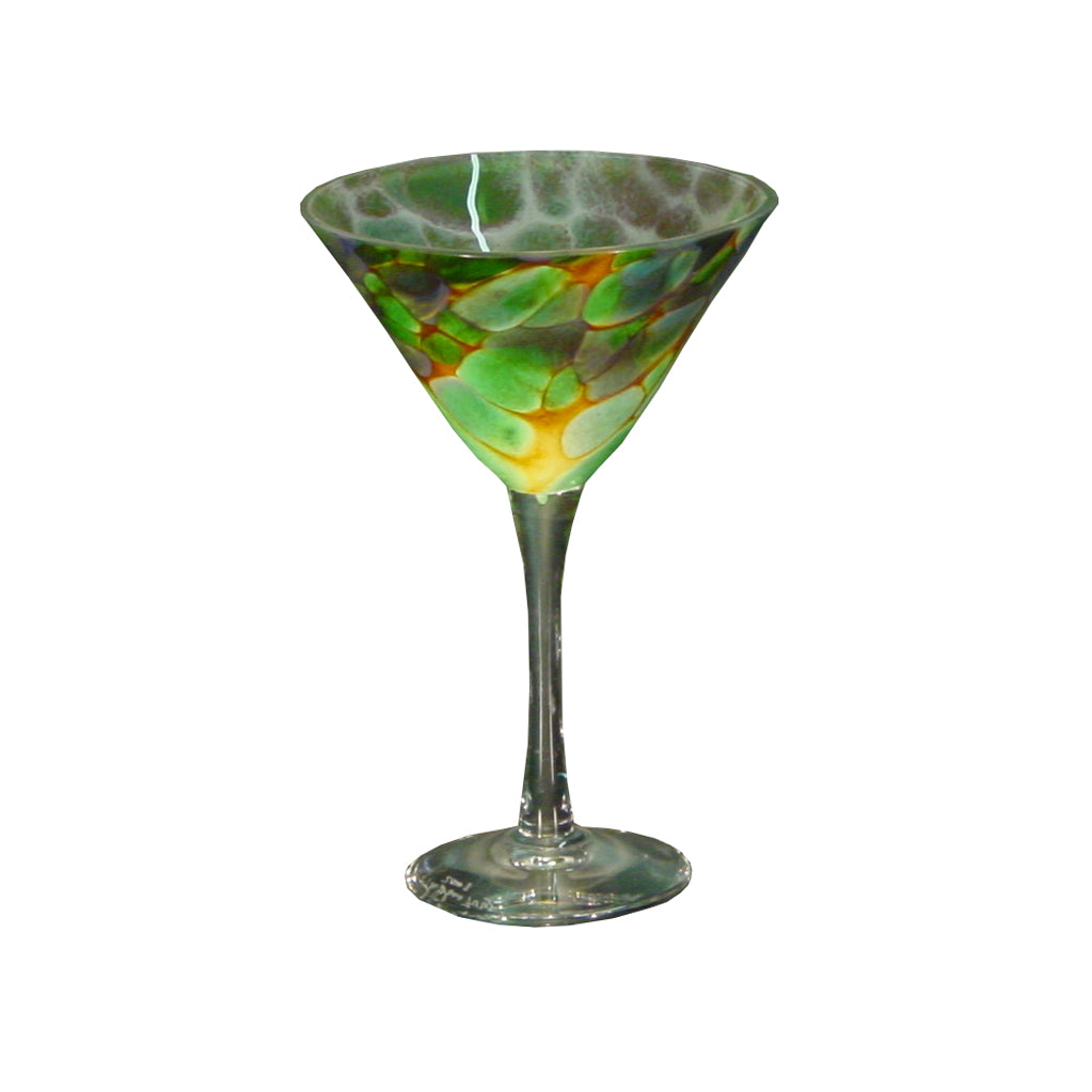 The Glass Martini Glass in Teal Made in Oregon Made In Oregon