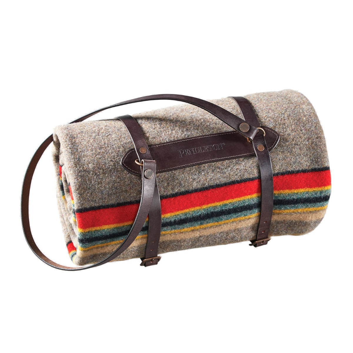 Pendleton Large Blanket Carrier in Dark Brown Leather Made in Oregon