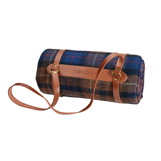 Pendleton Shelter Bay Plaid Motor Robe with Leather Carrier