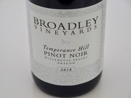 2018 Broadley Vineyards Temperance Hill Pinot Noi, front label