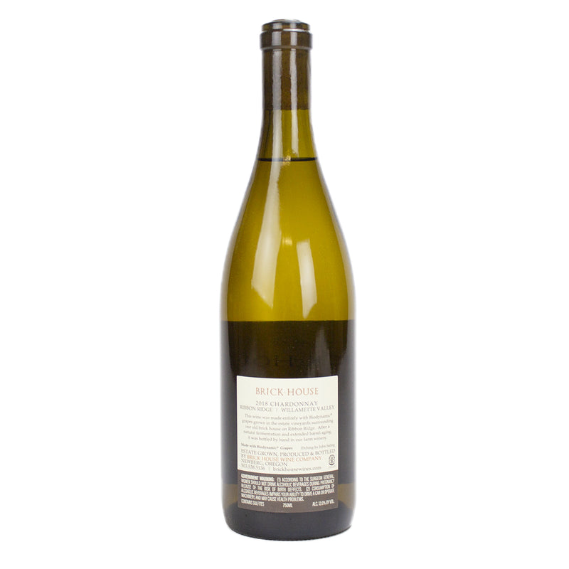 Load image into Gallery viewer, 2018 Brick House Chardonnay , back of bottle
