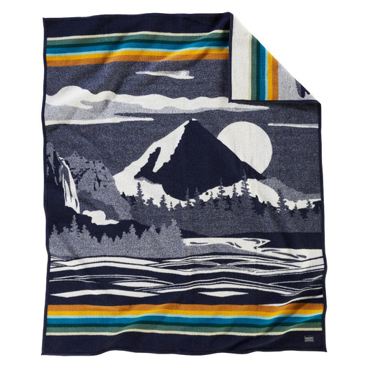 Pendleton Pacific Wonderland Motor Wool Blanket, Twin. Front side.